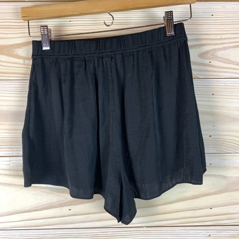 Intimately Free People Shorts Small Black Satin Silky Polyester Pajama Stretch - Picture 2 of 11